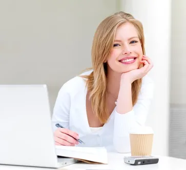 Young woman writing